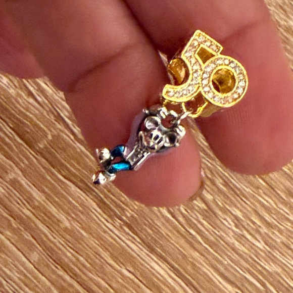 Gold and Silver Charm with Blue Accents - Picture 2 of 7